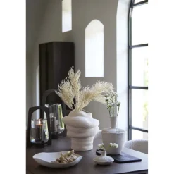 Light en Living Windlicht Ø26x48 cm ANOSY glas helder+hout mat donkerbruin