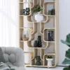 Light en Living Windlicht Ø18X26 Cm MINAS glas Rib helder+hout Natural