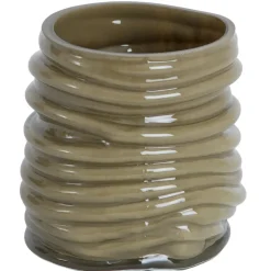 Light en Living Windlicht Ø11,5x10,5 cm MILYAN glas melk olijfgroen