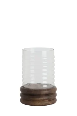 Light en Living Windlicht Ø18x36 cm MALDA mango hout bruin + glas