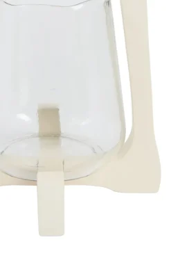 Light en Living Windlicht Ø18x26,5 cm ANOSY glas helder+hout crème