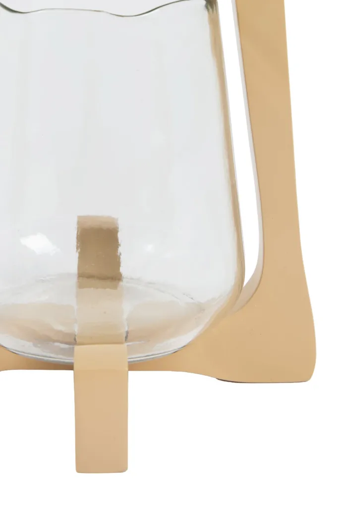 Light en Living Windlicht Ø18x26,5 cm ANOSY glas helder+hout zand