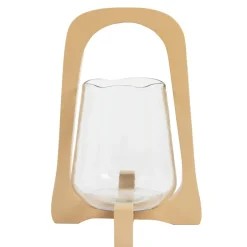 Light en Living Windlicht Ø18x26,5 cm ANOSY glas helder+hout zand