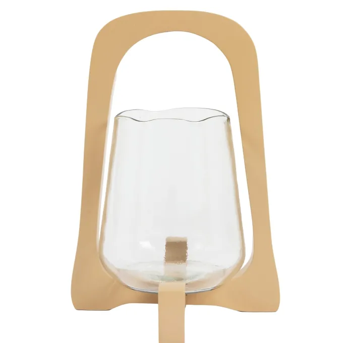 Light en Living Windlicht Ø18x26,5 cm ANOSY glas helder+hout zand