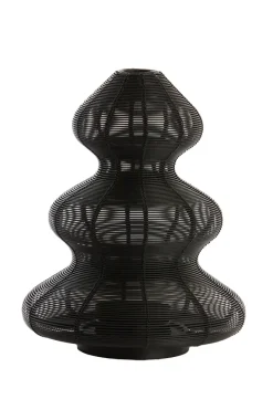 Light en Living Windlicht Ø16x19 cm CHRISTMAS TREE mat zwart