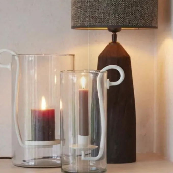 Light en Living Windlicht 17X13X28,5 cm DOLEGA glas helder+creme