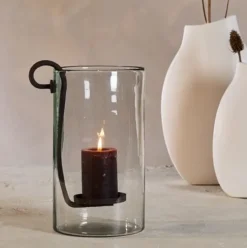 Light en Living Windlicht 23X18X33 cm DOLEGA glas helder+donkerbruin