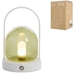 Light en Living Yeremi Tafellamp LED Ø12×19 cm glas groen+crème