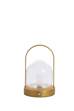 Light en Living Yeremi Tafellamp LED Ø12×19 cm glas helder + brons