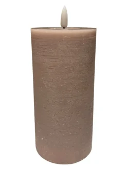 Mansion Atmosphere Oplaadbare LED-kaars 7,5 x 15 cm - rustiek grijs
