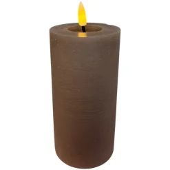 Mansion Atmosphere Oplaadbare LED-kaars 7,5 x 15 cm - rustiek grijs