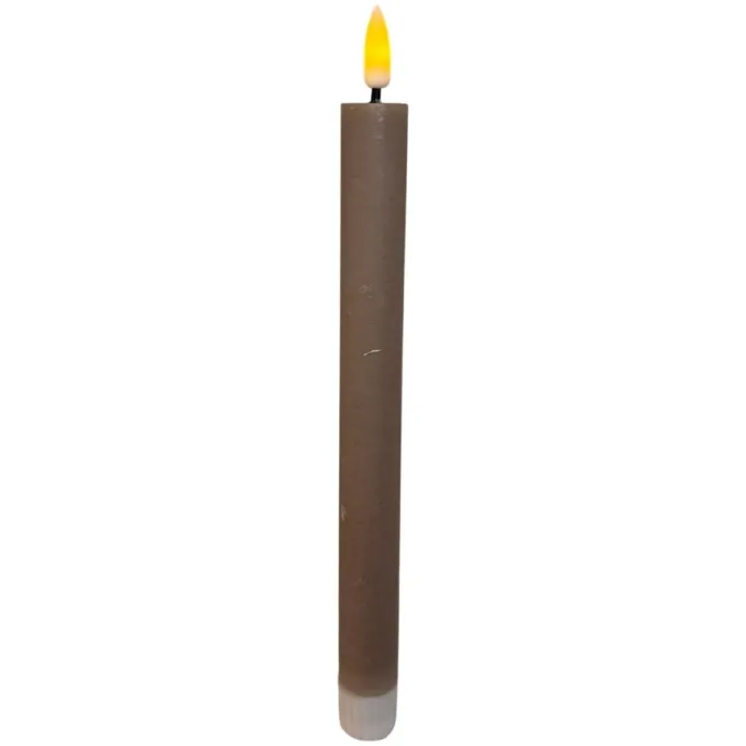 Mansion Atmosphere Oplaadbare LED-dinerkaars 2,2 x 22 - rustiek grijs - set van 2
