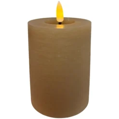 Mansion Atmosphere Oplaadbare LED-kaars 7,5 x 15 cm, rustiek zandkleurig