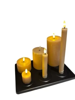 Mansion Atmosphere Oplaadbare LED-kaars 7,5 x 5 cm, rustiek zandkleurig