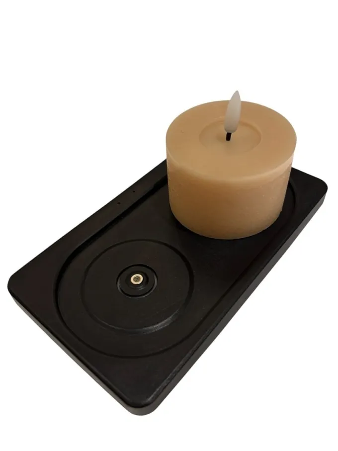 Mansion Atmosphere Oplaadbare LED-kaars 7,5 x 5 cm - Beige champagne