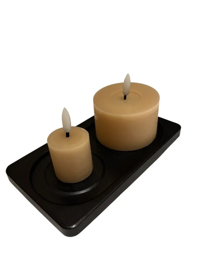 Mansion Atmosphere Oplaadbare LED-kaars 7,5 x 5 cm - Beige champagne