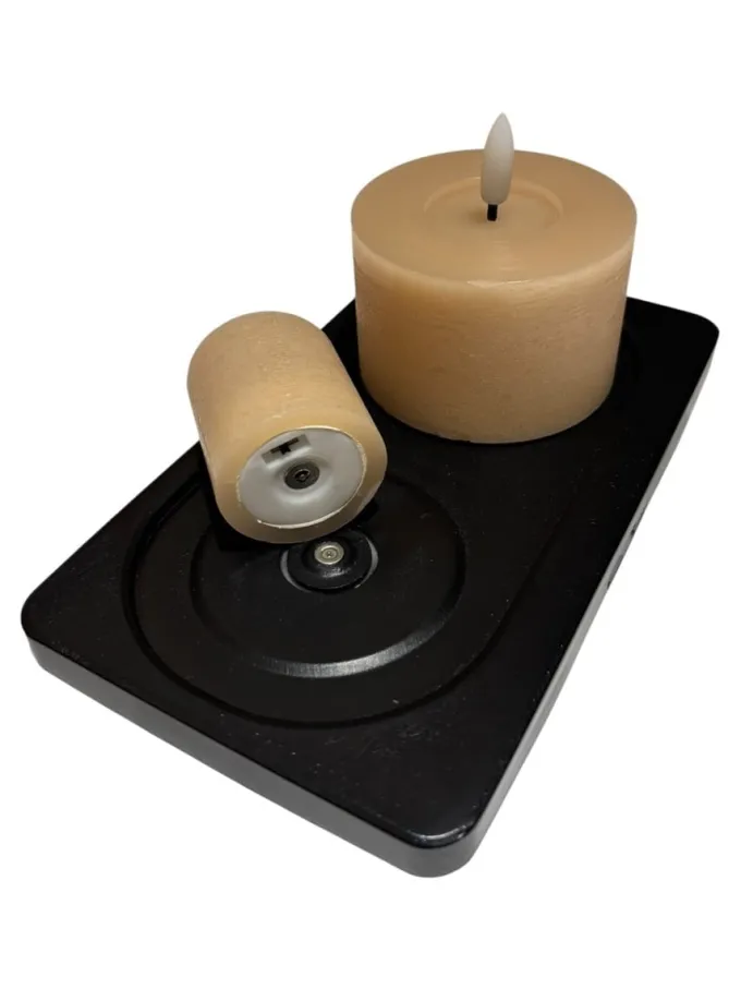 Mansion Atmosphere Oplaadbare LED-kaars 7,5 x 5 cm - Beige champagne