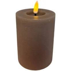 Mansion Atmosphere Oplaadbare LED-kaars 7,5 x 10 cm - rustiek grijs
