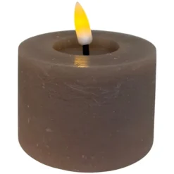 Mansion Atmosphere Oplaadbare LED-kaars 7,5 x 5 cm - rustiek grijs