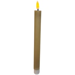Mansion Atmosphere Oplaadbare LED-dinerkaars 2,2 x 22 cm rustiek zandkleurig - set van 2