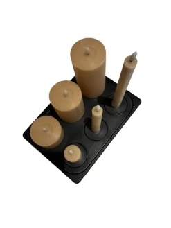 Mansion Atmosphere Oplaadbaar LED-theelichtje 3,8 x 4 cm rustiek zand