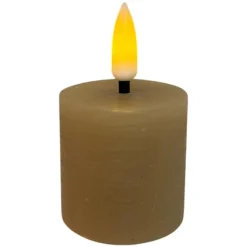 Mansion Atmosphere Oplaadbaar LED-theelichtje 3,8 x 4 cm rustiek zand