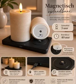 Mansion Atmosphere Oplaadstation voor 6 LED Kaarsen incl. Afstandsbediening