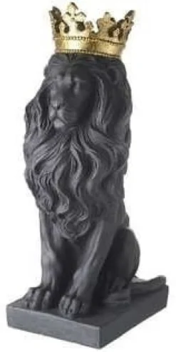Parlane Ornament Lion KING zwart/goud - Stoer woonaccessoire