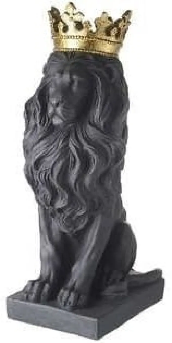Parlane Ornament Lion KING zwart/goud - Stoer woonaccessoire