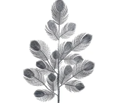 Parlane Ornament 10x2x76 cm PEACOCK FEATHER platinum