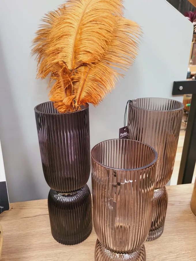Parlane Vaas Ø10x26 cm OAKLYN glas smoke goud