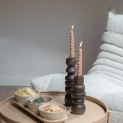 Present Time Kandelaar Formado groot mangohout walnoot 23 cm | Present Time