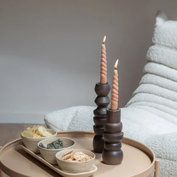 Present Time Kandelaar Formado groot mangohout walnoot 23 cm | Present Time