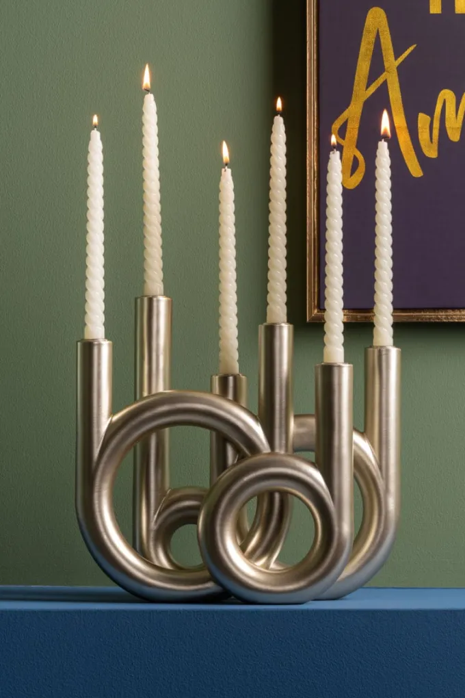 Present Time Kandelaar Rings groot - Metallic Goud