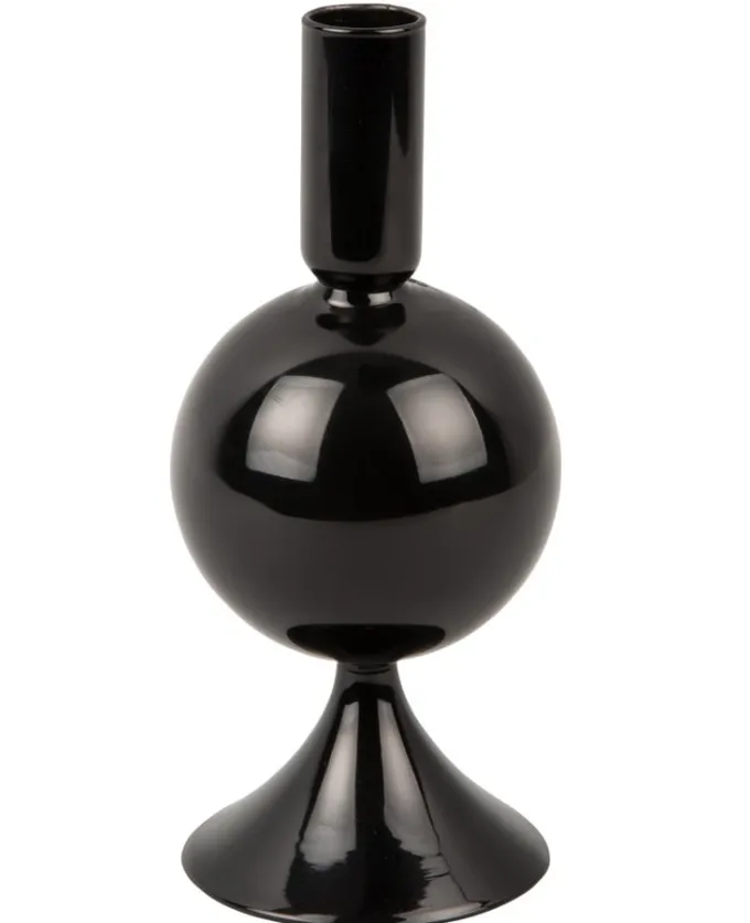 Present Time Kandelaar Sparkle Ball zwart - Stijlvolle Glazen Kaarshouder