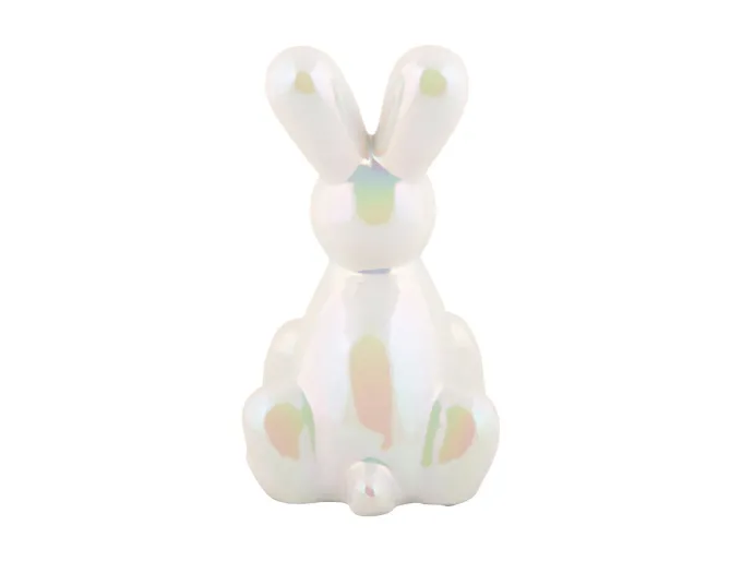 Present Time Ornament Balloon Bunny wit parelmoer groot