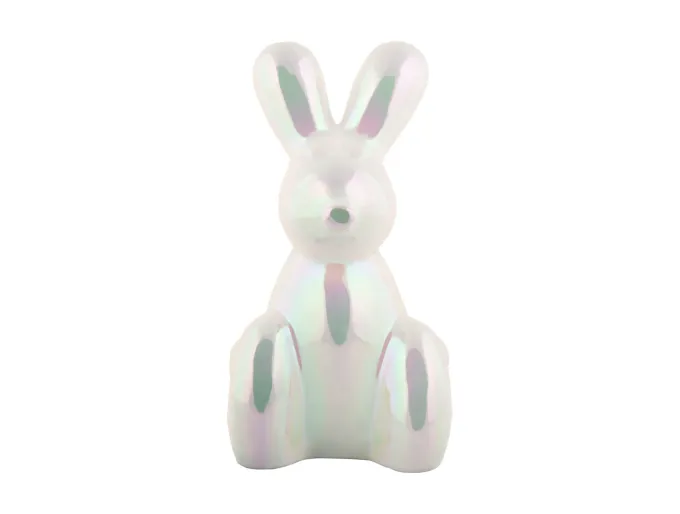 Present Time Ornament Balloon Bunny wit parelmoer groot