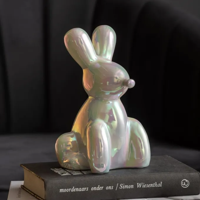 Present Time Ornament Balloon Bunny wit parelmoer