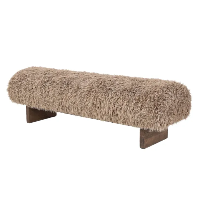PTMD Bankje Hair bruin - 141 cm