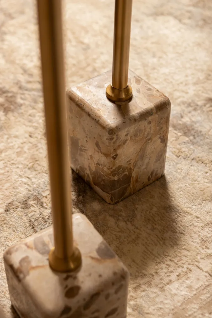 PTMD Bijzettafel Ebe Beige Marmer met rond blad laag