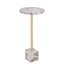 PTMD Bijzettafel Ebe Hoog Beige Marmer Ø30 cm