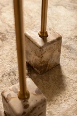 PTMD Bijzettafel Ebe Hoog Beige Marmer Ø30 cm