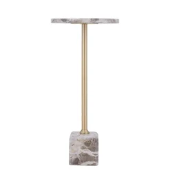 PTMD Bijzettafel Ebe Hoog Beige Marmer Ø30 cm