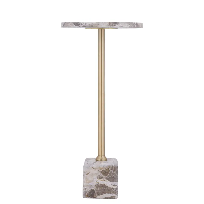 PTMD Bijzettafel Ebe Hoog Beige Marmer Ø30 cm