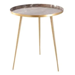 PTMD Bijzettafel Jiven Goud / Marmer print