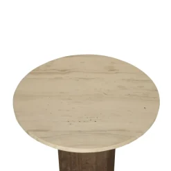 PTMD Bijzettafel Liora Bruin met mangohouten blad