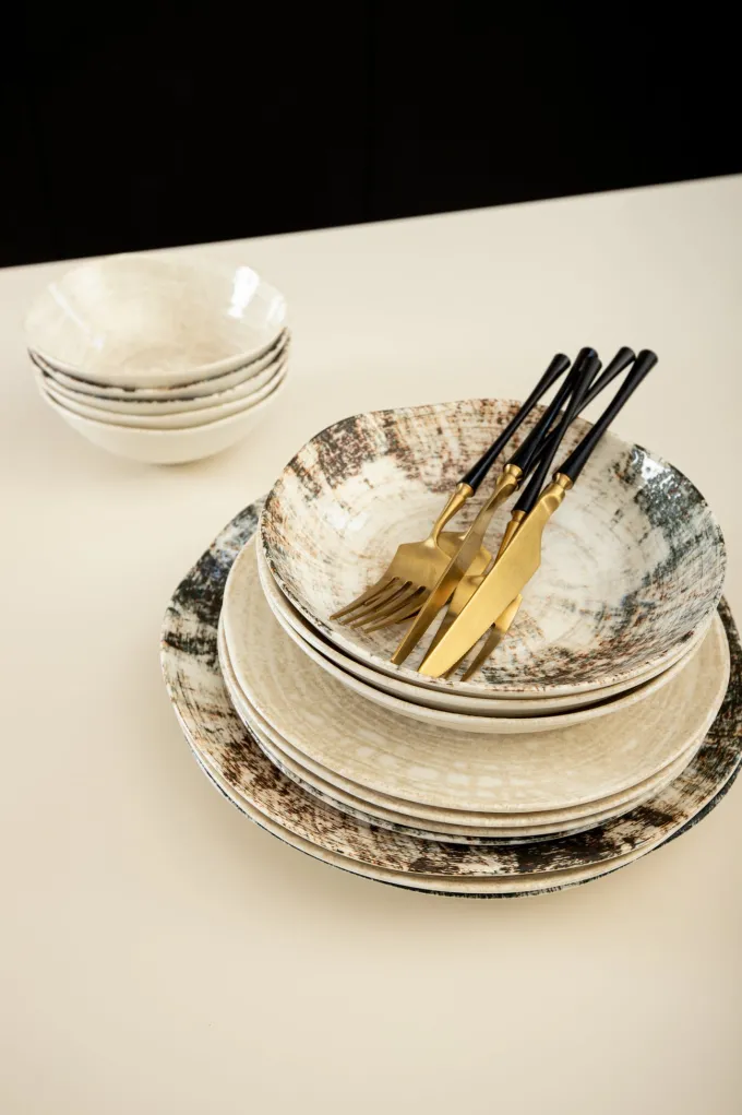 PTMD Dinerbord Kaylaa Multicolor porselein rond L - 28 cm
