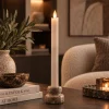 PTMD Dinerkaars LED Diner rustiek beige met beweegbare vlam – 2 stuks
