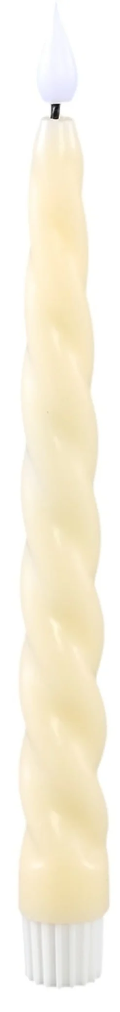 PTMD Dinerkaars LED twist beige met beweegbare vlam – 2 stuks