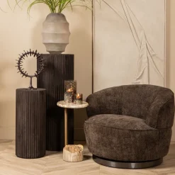 PTMD Draaibare Fauteuil Filou Donkerbruin Eden